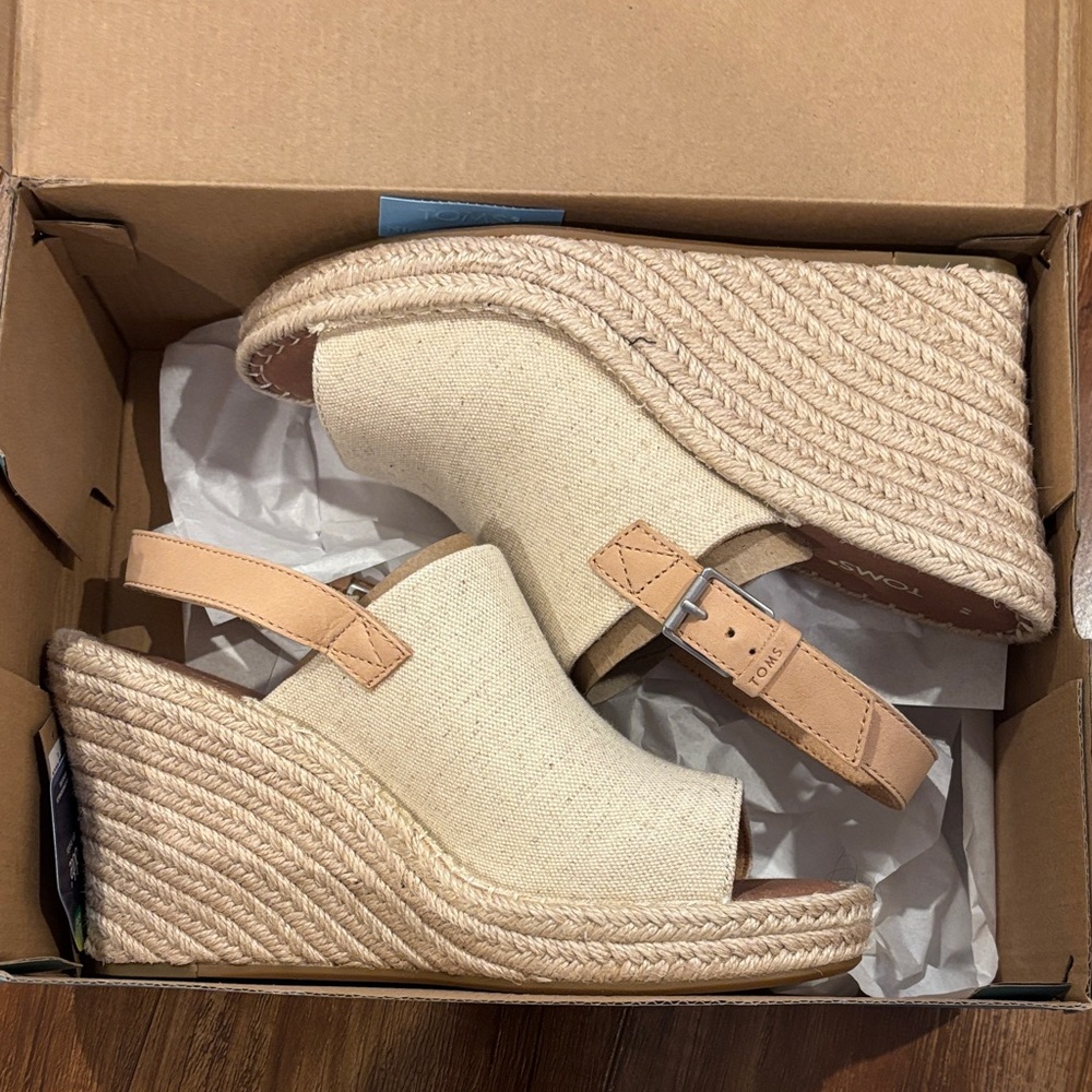 Toms Natural Wedge Sandals